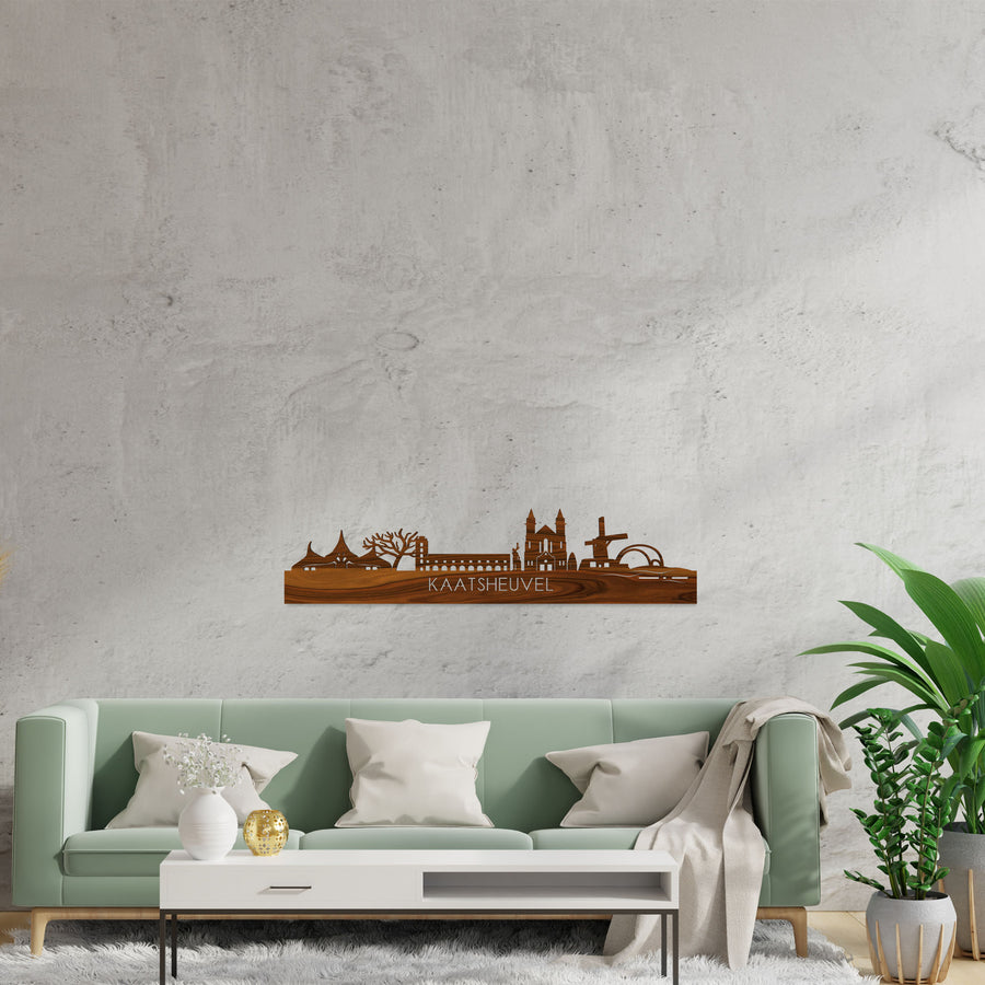 Skyline Kaatsheuvel Palissander houten cadeau decoratie relatiegeschenk van WoodWideCities