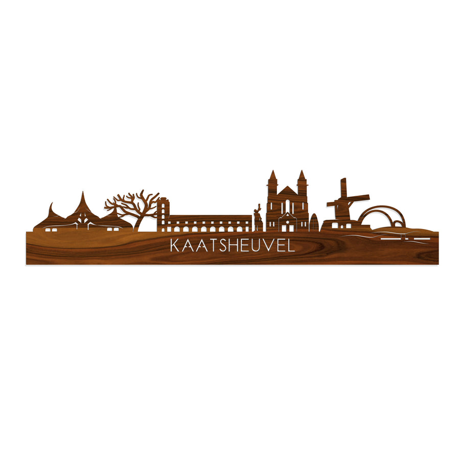 Skyline Kaatsheuvel Palissander houten cadeau decoratie relatiegeschenk van WoodWideCities