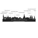 Skyline Klok Alphen aan den Rijn Eiken houten cadeau wanddecoratie relatiegeschenk van WoodWideCities