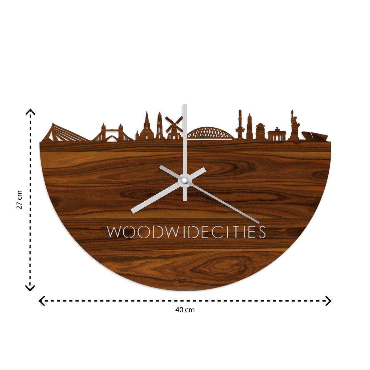 Skyline Klok Ameland Palissander houten cadeau wanddecoratie relatiegeschenk van WoodWideCities