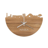 Skyline Klok Aruba Eiken houten cadeau decoratie relatiegeschenk van WoodWideCities