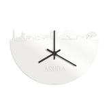 Skyline Klok Aruba Wit glanzend gerecycled kunststof cadeau decoratie relatiegeschenk van WoodWideCities