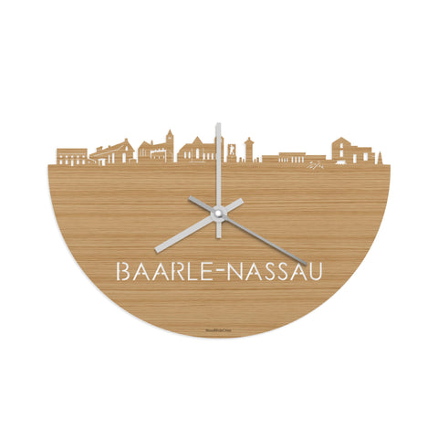 Skyline Klok Baarle-Nassau Bamboe houten cadeau decoratie relatiegeschenk van WoodWideCities