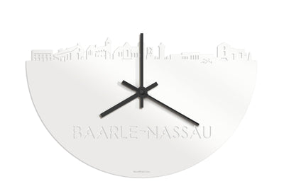 Skyline Clock Baarle-Nassau White Glossy
