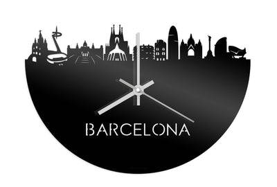 Skyline Clock Barcelona Black Glossy