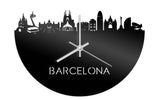Skyline Klok Barcelona Zwart Glanzend