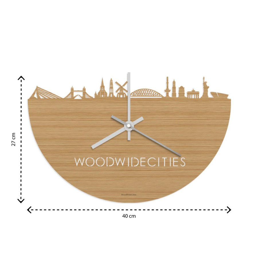 Skyline Klok Beuningen Bamboe houten cadeau wanddecoratie relatiegeschenk van WoodWideCities