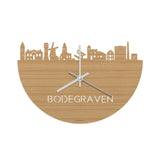 Skyline Klok Bodegraven Bamboe houten cadeau wanddecoratie relatiegeschenk van WoodWideCities