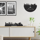 Skyline Klok Bodegraven Black Zwart houten cadeau wanddecoratie relatiegeschenk van WoodWideCities