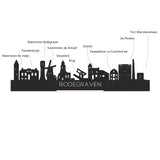 Skyline Klok Bodegraven Noten houten cadeau wanddecoratie relatiegeschenk van WoodWideCities