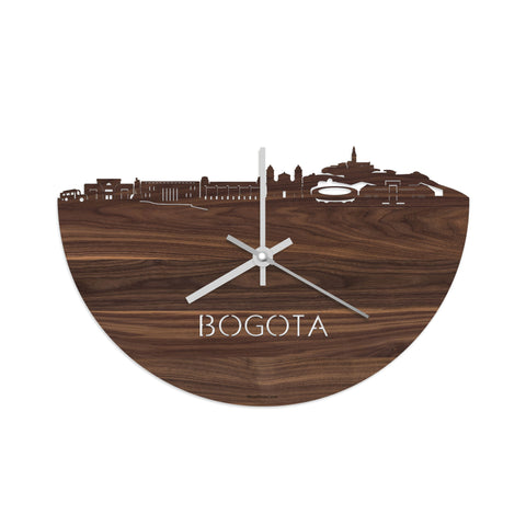 Skyline Klok Bogotá Noten houten cadeau decoratie relatiegeschenk van WoodWideCities