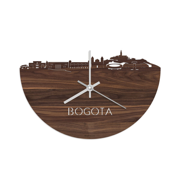 Skyline Klok Bogotá Noten houten cadeau decoratie relatiegeschenk van WoodWideCities