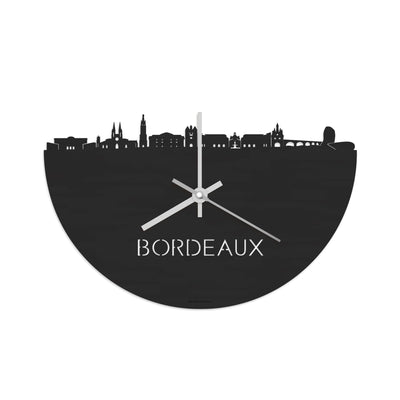Skyline Clock Bordeaux Black