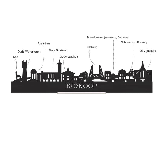 Skyline Klok Boskoop Metallic Goud gerecycled kunststof cadeau wanddecoratie relatiegeschenk van WoodWideCities