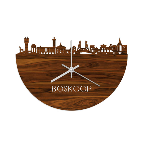 Skyline Klok Boskoop Palissander houten cadeau wanddecoratie relatiegeschenk van WoodWideCities