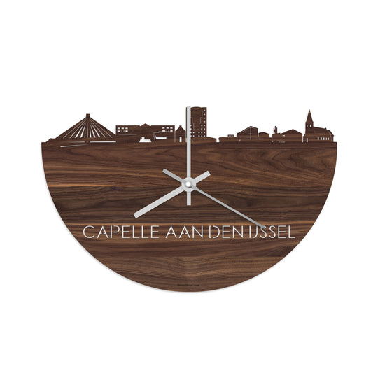 Skyline Klok Capelle aan den IJssel Noten houten cadeau decoratie relatiegeschenk van WoodWideCities
