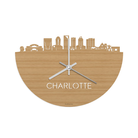 Skyline Klok Charlotte Bamboe houten cadeau decoratie relatiegeschenk van WoodWideCities