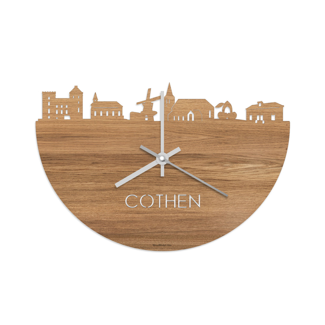 Skyline Klok Cothen Eiken houten cadeau decoratie relatiegeschenk van WoodWideCities