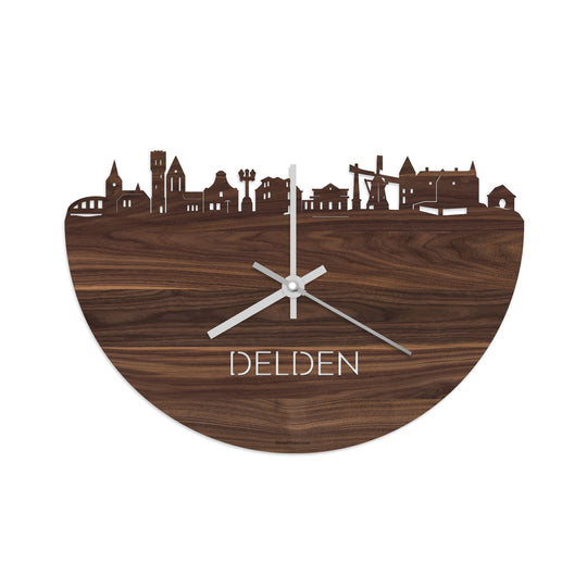 Skyline Klok Delden Noten houten cadeau decoratie relatiegeschenk van WoodWideCities