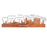 Skyline Klok Den Haag Black Zwart houten cadeau wanddecoratie relatiegeschenk van WoodWideCities