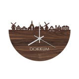 Skyline Klok Dokkum Noten houten cadeau decoratie relatiegeschenk van WoodWideCities