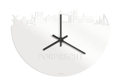 Skyline Clock Dordrecht White Glossy