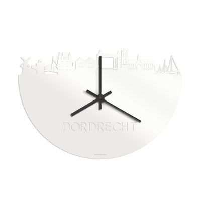 Skyline Clock Dordrecht White Glossy