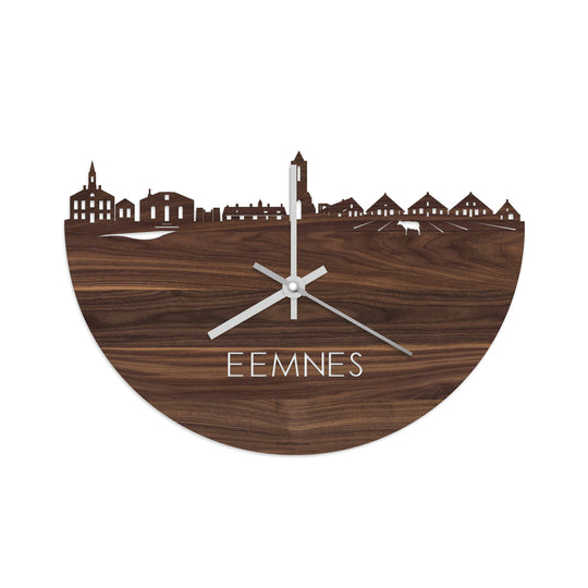 Skyline Klok Eemnes Noten houten cadeau wanddecoratie relatiegeschenk van WoodWideCities