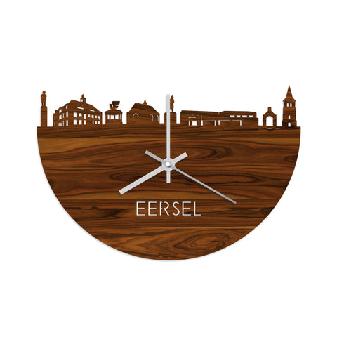 Skyline Klok Eersel Palissander houten cadeau decoratie relatiegeschenk van WoodWideCities