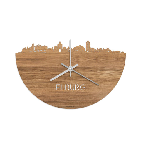 Skyline Klok Elburg Eiken houten cadeau decoratie relatiegeschenk van WoodWideCities