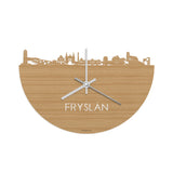 Skyline Klok Fryslan Bamboe houten cadeau decoratie relatiegeschenk van WoodWideCities