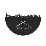 Skyline Klok Fryslan Black Zwart houten cadeau decoratie relatiegeschenk van WoodWideCities