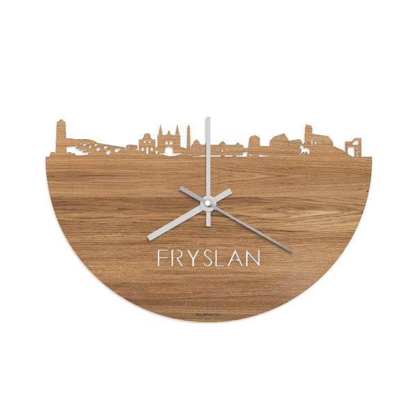 Skyline Klok Fryslan Eiken houten cadeau decoratie relatiegeschenk van WoodWideCities