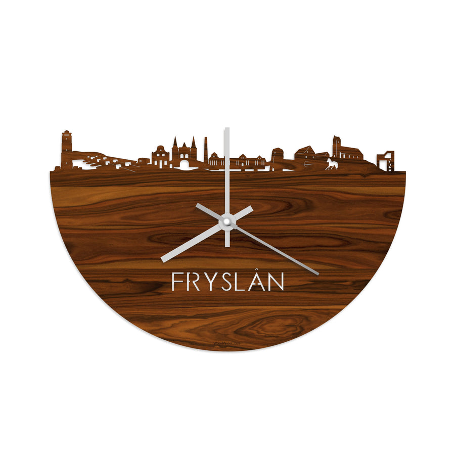 Skyline Klok Fryslan Palissander houten cadeau decoratie relatiegeschenk van WoodWideCities
