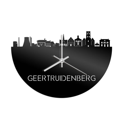 Skyline Klok Geertruidenberg Zwart glanzend gerecycled kunststof cadeau decoratie relatiegeschenk van WoodWideCities