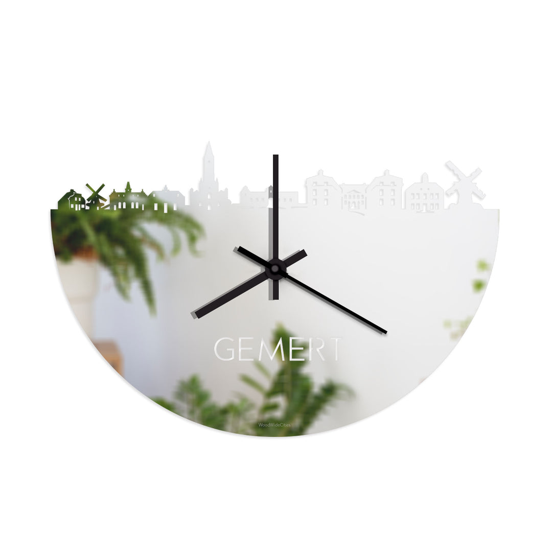 Skyline Klok Gemert Spiegel gerecycled kunststof cadeau decoratie relatiegeschenk van WoodWideCities