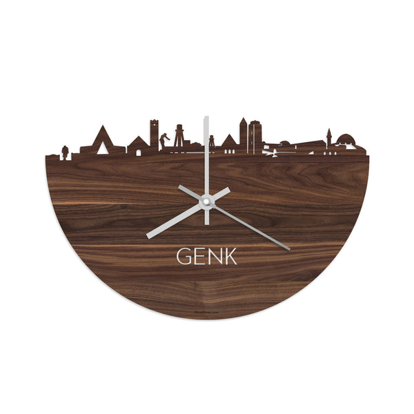 Skyline Klok Genk Noten houten cadeau decoratie relatiegeschenk van WoodWideCities