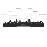 Skyline Klok Genk Palissander houten cadeau decoratie relatiegeschenk van WoodWideCities