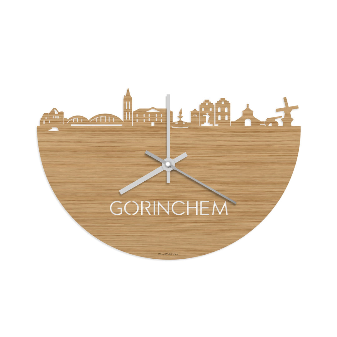 Skyline Klok Gorinchem Bamboe houten cadeau wanddecoratie relatiegeschenk van WoodWideCities