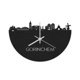 Skyline Klok Gorinchem Black Zwart houten cadeau wanddecoratie relatiegeschenk van WoodWideCities