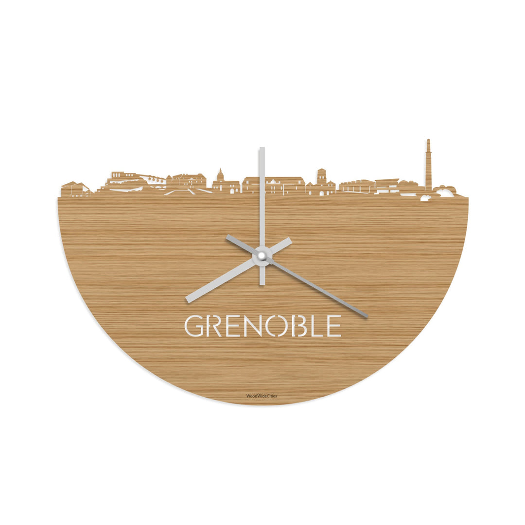 Skyline Klok Grenoble Bamboe houten cadeau decoratie relatiegeschenk van WoodWideCities