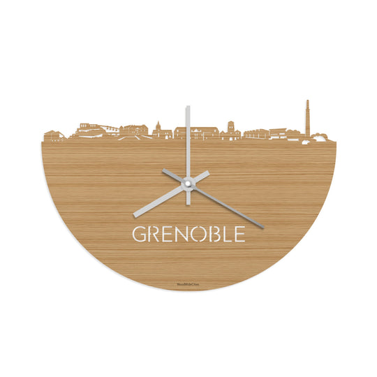 Skyline Klok Grenoble Bamboe houten cadeau decoratie relatiegeschenk van WoodWideCities