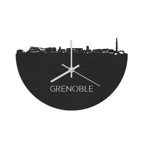 Skyline Klok Grenoble Black Zwart houten cadeau decoratie relatiegeschenk van WoodWideCities