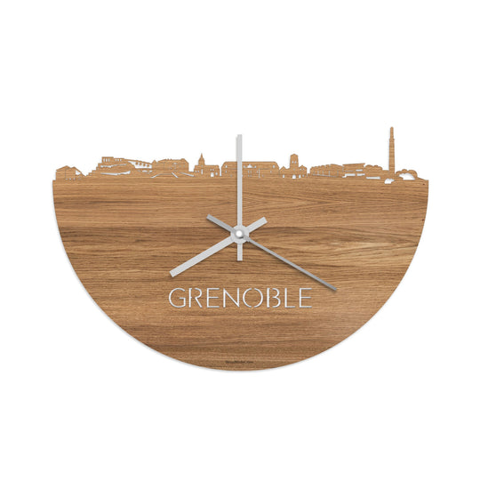 Skyline Klok Grenoble Eiken houten cadeau decoratie relatiegeschenk van WoodWideCities