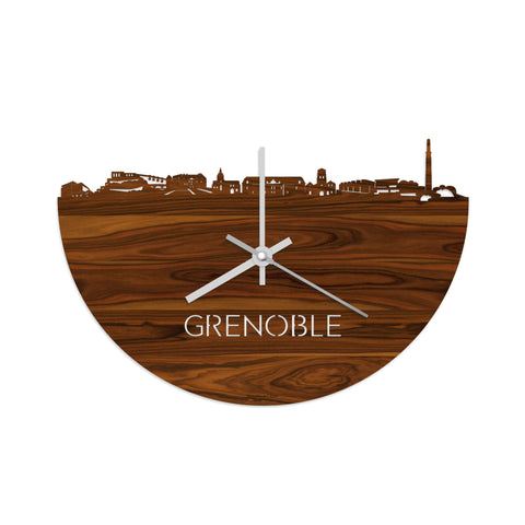 Skyline Klok Grenoble Palissander houten cadeau decoratie relatiegeschenk van WoodWideCities