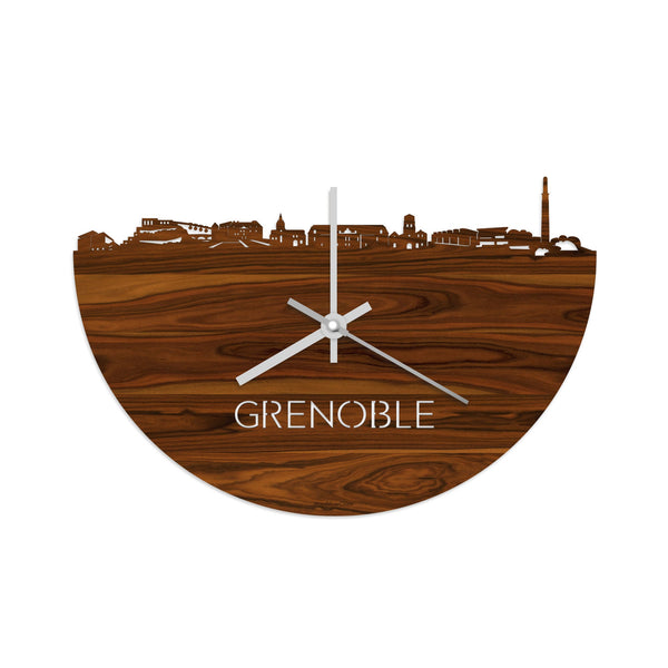 Skyline Klok Grenoble Palissander houten cadeau decoratie relatiegeschenk van WoodWideCities