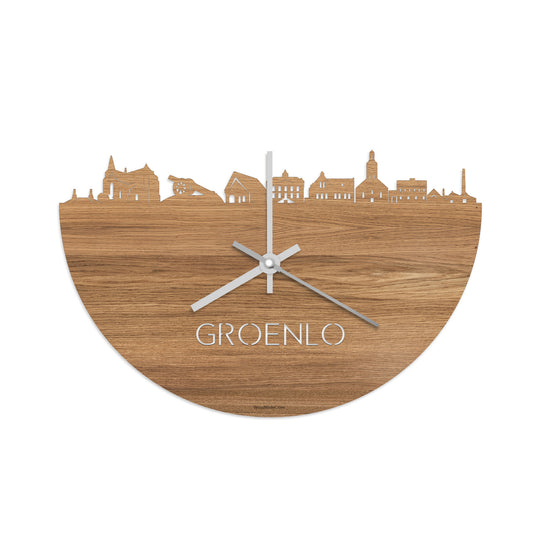 Skyline Klok Groenlo Eiken houten cadeau decoratie relatiegeschenk van WoodWideCities
