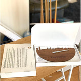 Skyline Klok Groningen Noten Noten houten cadeau wanddecoratie relatiegeschenk van WoodWideCities