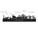 Skyline Klok Hamburg Eiken houten cadeau wanddecoratie relatiegeschenk van WoodWideCities