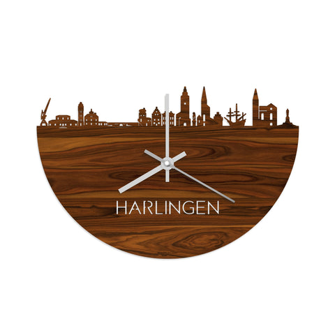 Skyline Klok Harlingen Palissander houten cadeau decoratie relatiegeschenk van WoodWideCities
